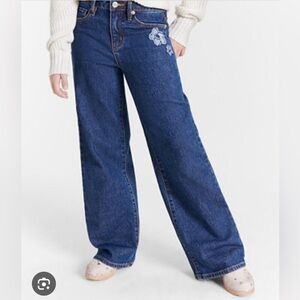 Epic Threads flower detail wide leg jeans 👖 girls size 8